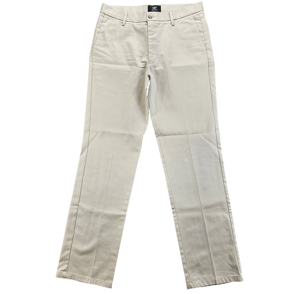 Dockers Slim Fit Pants 32x32 Mens Flat Front Khakis Straight Leg Welt Pockets